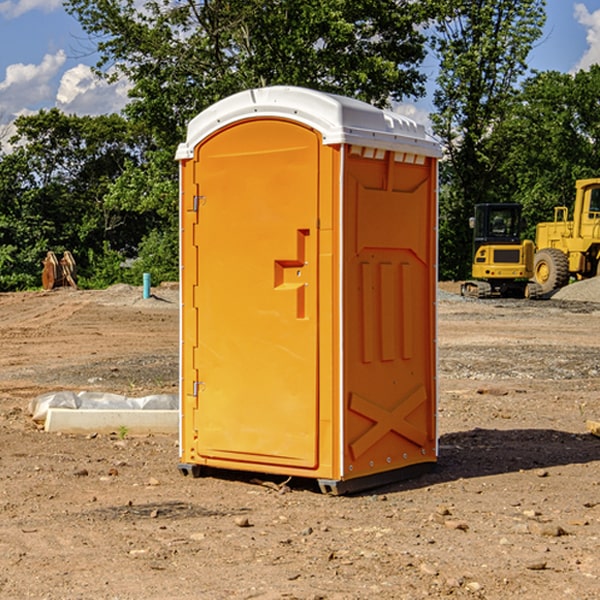 how often are the portable restrooms cleaned and serviced during a rental period in Advance MI